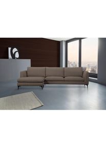 Places of Style Ecksofa »Nixon«, auch in Samtvelours, inkl. Rückenkissen grau taupe