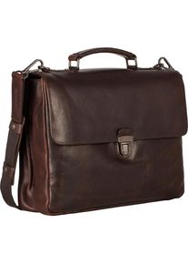 Leonhard Heyden Aktentasche »Roma, braun«, mit 15-Zoll Laptopfach und Trolley-Aufsteck-System braun
