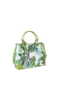 Collezione Alessandro Schultertasche »Jamaika«, aus Leder mit Palmen grün