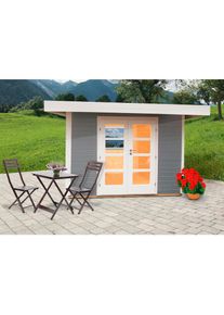 Wolff Gartenhaus »Relax Lounge B« grau grau-naturbelassen