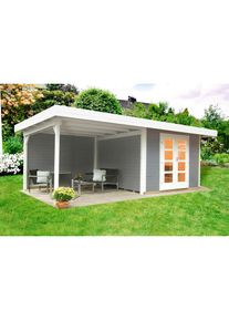 Wolff Gartenhaus »Relax Lounge B«, (Set) grau grau-naturbelassen