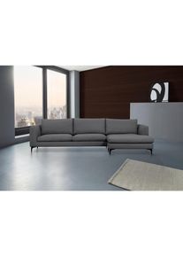 Places of Style Ecksofa »Nixon«, auch in Samtvelours, inkl. Rückenkissen grau dunkelgrau