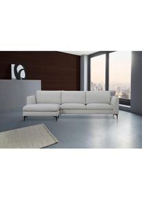 Places of Style Ecksofa »Nixon«, auch in Samtvelours, inkl. Rückenkissen beige natur