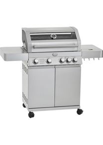 Rösle RÖSLE Gasgrill »BBQ-Station VIDERO, 25525«, G4 Edelstahl, 4 Haupt- und 1 Seitenbrenner, beleuchtete Drehknöpfe silberfarben Grills