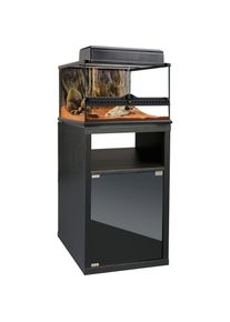 EXO TERRA Terrarium, (Set), Gesamtmaß BxTxH: 45x45x100 cm, inkl. Steinmotivrückwand schwarz