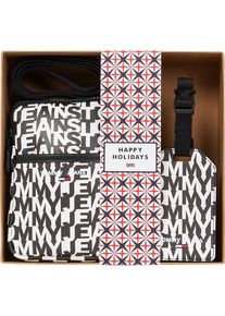 Tommy Jeans Mini Bag »TJM PHONE POUCH & LUGGAGE TAG GP«, (Set, mit Schlüsselanhänger), mit All Over Logo Print schwarz-weiß