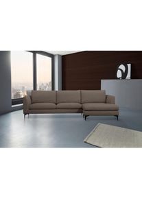 Places of Style Ecksofa »Nixon«, auch in Samtvelours, inkl. Rückenkissen grau taupe