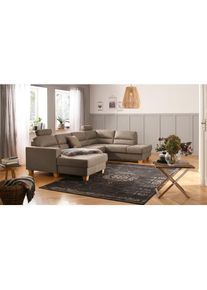 Home Affaire Wohnlandschaft »Navan«, wahlweise mit Bettfunktion und Kopfstütze beige