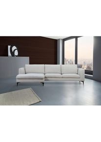 Places of Style Ecksofa »Nixon«, auch in Samtvelours, inkl. Rückenkissen beige natur