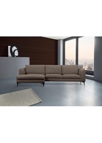 Places of Style Ecksofa »Nixon«, auch in Samtvelours, inkl. Rückenkissen grau taupe