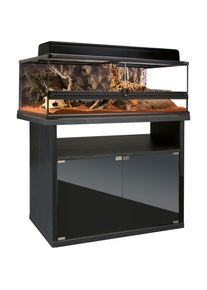 EXO TERRA Terrarium, (Set), Gesamtmaß BxTxH: 90x45x100 cm, inkl. Steinmotivrückwand schwarz