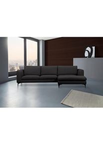 Places of Style Ecksofa »Nixon«, auch in Samtvelours, inkl. Rückenkissen schwarz