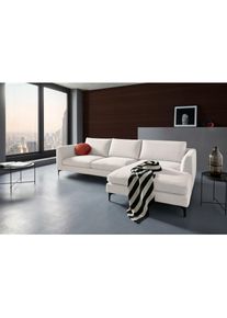 Places of Style Ecksofa »Nixon«, auch in Samtvelours, inkl. Rückenkissen beige creme
