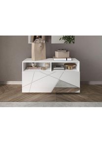 Lc Garderobenschrank weiß Weiß Hochglanz Lack Maße (B/H/T): 91/50/35 cm