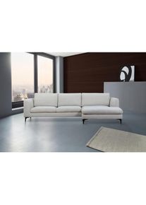 Places of Style Ecksofa »Nixon«, auch in Samtvelours, inkl. Rückenkissen beige natur