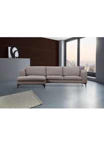 Places of Style Ecksofa »Nixon«, auch in Samtvelours, inkl. Rückenkissen grau hellgrau