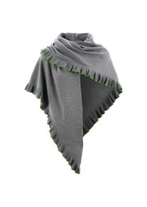 Turi Landhaus Dreieckstuch, Damen, Trachtenponcho mit Rüschen grau anthrazit Trachtenponcho in 3-eckiger Form