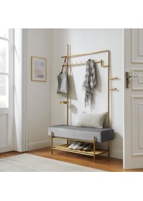 COUCH♥ Garderobenständer »Hereinspaziert«, Gestell aus Edelstahl in goldfarben oder schwarz goldfarben gold/grau