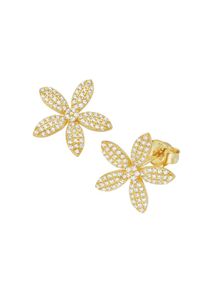 Giorgio Martello MILANO Paar Ohrstecker »Blüte mit weißen Zirkonia, vergoldet, Silber 925« goldfarben Gold 925 Sterling Silber vergoldet