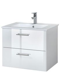 HELD MÖBEL HELD MÖBEL Waschtisch »Trento«, Badmöbel in Breite 60 cm, Badschrank Waschplatz mit 2 Schubladen weiß