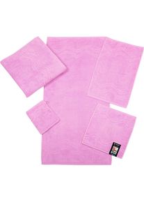 Ross Waschhandschuh »Cashmere feeling«, (6 tlg.), mit Wellen-Bordüre lila mauve