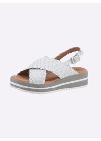 Heine Witt Damen Sandalette, weiß, Größe 38, 100% Rindsleder