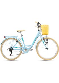 KS-Cycling KS CYCLING Cityrad »Cantaloupe«, 6 Gang, Shimano, Tourney Schaltwerk, Kettenschaltung blau Fahrrad
