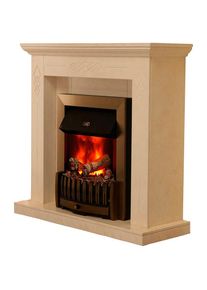 Albero Elektrokamin »Alabama«, Heizung, 2 Heizstufen 1000/2000 W, 3D Flammeffekt, Fernbedienung beige marmoriert beige/creme