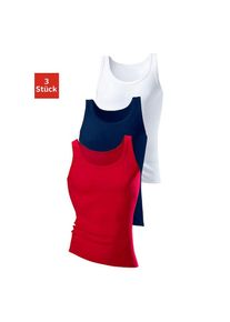 H.I.S. H.I.S Unterhemd »Doppelripp«, (3 St.), ohne Seitennähte bunt 3 rot, weiß, marine Doppelripp- Tanktops im 3er-Pack