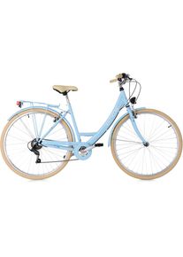 KS-Cycling KS CYCLING Cityrad »Toscana«, 6 Gang, Shimano, Tourney Schaltwerk, Kettenschaltung blau Fahrrad