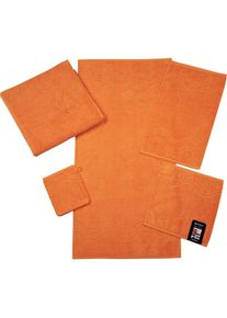 Ross Waschhandschuh »Cashmere feeling«, (6 tlg.), mit Wellen-Bordüre orange dahlie