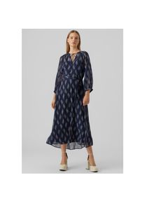 Véro Moda VERO MODA Chiffonkleid »VMSARA 3/4 SLEEVE 7/8 DRESS WVN BTQ« blau XL (42) N-Gr Navy Blazer AOP:SARA Knöchellanges Kleid von VERO MODA