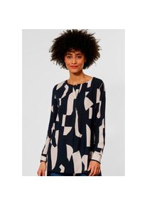 Street One Longbluse, mit abstraktem Allover-Print blau 44 marine Bluse von Street One