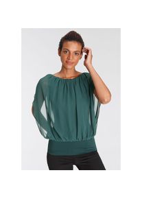 Melrose Chiffonbluse, in Oversize-Form grün 42 petrol (aus nachhaltigem Material) Feminine Bluse von Melrose