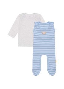 Steiff Neugeborenen-Geschenkset, (Set, 2 tlg.) blau hellblau-weiß-geringelt, weiß 2tlg. Set von Steiff für Jungen