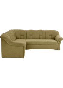 DOMO collection Ecksofa »Papenburg«, wahlweise mit Bettfunktion, Langer Schenkel links oder rechts grün grün/gelb