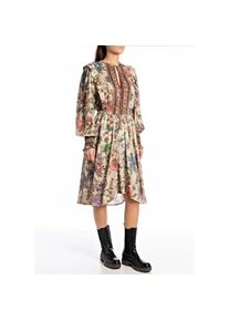 Replay Blusenkleid, Knielanges Kleid mit Blumenprint bunt XL N-Gr Midikleid mit Ballonärmeln