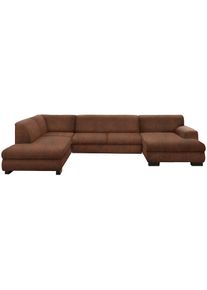 Home Affaire Wohnlandschaft »Nika«, Wohnlandschaft, MELROSE®, PRIMABELLE® oder Struktur, mit Bettfunktion braun mokka
