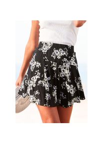 Lascana Hosenrock, mit Alloverdruck schwarz-weiß 36 schwarz-creme-bedruckt Bund mit bequemem Gummizug