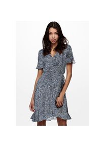 Only Wickelkleid »ONLOLIVIA S/S WRAP DRESS WVN« blau 44 N-Gr blue mirage aop tonal ditsy Trendy Webkleid von Only