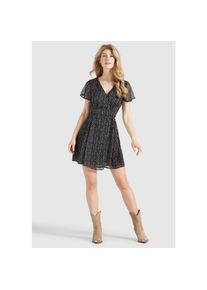 Khujo Chiffonkleid »Kleid VARVARA«, aus Chiffon mit Flügelärmeln bunt M Normalgrößen schwarz-blau-gemustert Regular Fit