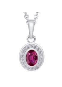 ONE ELEMENT Kettenanhänger »Anhänger aus 585 Weißgold mit 0, 04 ct Diamant Brillant und Rubin« silberfarben silber Mit Liebe gefertigt aus 585...