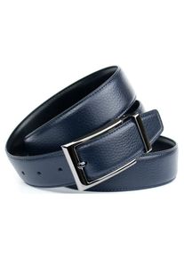 Anthoni Crown Lederg&uuml;rtel, Klassischer Wendeg&uuml;rtel f&uuml;r Business-Outfit blau G&uuml;rtel