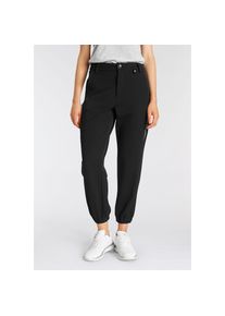 Herrlicher R&ouml;hrenhose &raquo;SPIRIT RECYCLED&laquo;, mit reflektierenden Logo schwarz 29 N-Gr black 11 Kn&ouml;chellange Stretch-Hose ""Spirit Recycled"" von Herrlicher