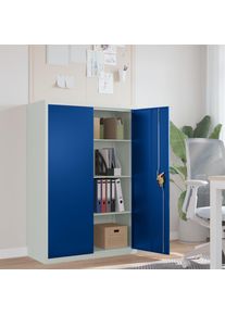 vidaXL Büroschrank Metall 90x40x140 cm Grau und Blau