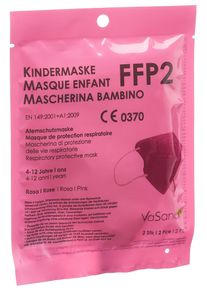 Maske FFP2 Kind 4-12 Jahre rosa deutsch/italienisch/französisch (2 Stück)