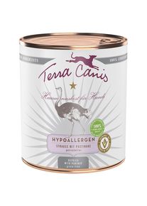 6x 800g Hypoallergen Strauss mit Pastinake Terra Canis Nassfutter für Hunde