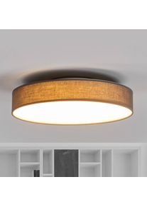 LINDBY LED-Stoffdeckenlampe Saira, 40 cm, grau