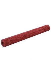 vidaXL Drahtzaun Stahl mit PVC-Beschichtung 25x1,2 m Rot