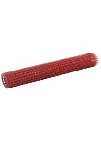 vidaXL Drahtzaun Stahl mit PVC-Beschichtung 25x1 m Rot